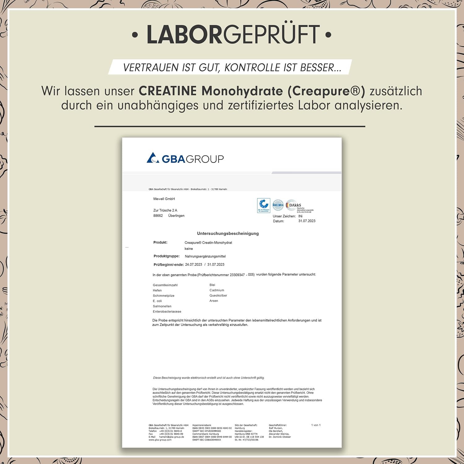 Creapure® kreatiin - puhtaim kreatiin lihaste, aju ja kaalulanguse heaks 500g - Image 3